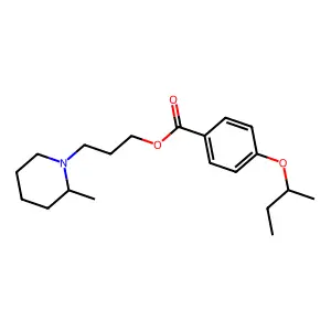 Benzoic acid, p-sec-butoxy-, 3-(2'-methylpiperidino)propyl ester structure