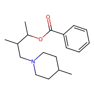Benzoic acid, 1,2-dimethyl-3-(4'-methylpiperidino)propyl ester structure