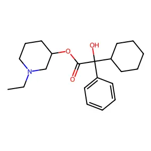 Mandelic acid, alpha-cyclohexyl-, 1-ethyl-3-piperidyl ester structure