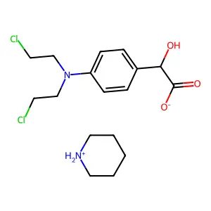 Mandelic acid, 4-(di-2'-chloroethylamino)-, piperidine salt structure