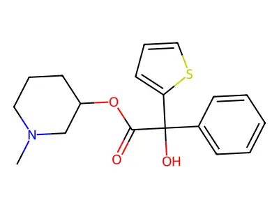 1-Methylpiperidin-3-yl hydroxy(phenyl)(thiophen-2-yl)acetate structure