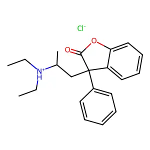2(3H)-Benzofuranone, 3-((2-diethylamino-2-methyl)ethyl)-3-phenyl-, hydrochloride structure