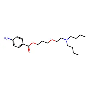 Benzoic acid, p-amino-, 3-(beta-(dibutylamino)ethoxy)propyl ester structure