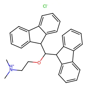 Ethylamine, 2-(di-(9-fluorenyl)methoxy)-N,N-dimethyl-, hydrochloride structure
