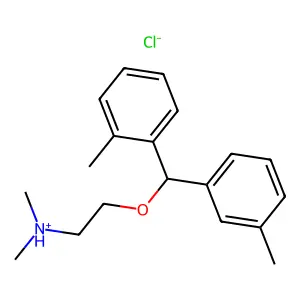 Ethylamine, N,N-dimethyl-2-(di-(o,m'-tolyl)methoxy)-, hydrochloride structure
