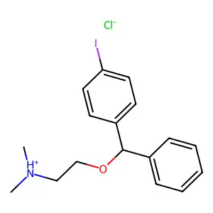 Ethylamine, 2-(p-iododiphenylmethoxy)-N,N-dimethyl-, hydrochloride structure