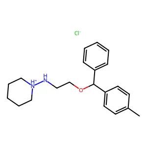 Ethylamine, 2-(phenyl-(p-tolyl)methoxy)-N-piperidino-, hydrochloride structure