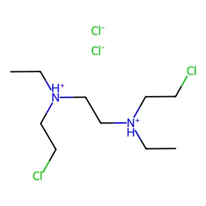 Ethylenediamine, N,N'-bis(2-chloroethyl)-N,N'-diethyl-, dihydrochloride structure