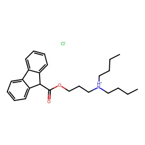 Fluorene-9-carboxylic acid, 2-(dibutylamino)propyl ester, hydrochloride structure