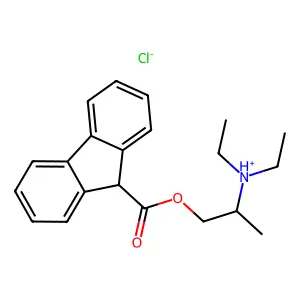 2-(Diethylamino)propyl 9H-fluorene-9-carboxylate--hydrogen chloride (1/1) structure