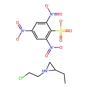 Ethylenimonium, ethyl(2-chloroethyl)-, picrylsulfonate structure