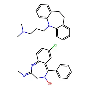 Imipramine and chlordiazepoxide (2:1) structure