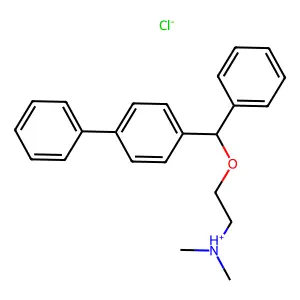 Ethylamine, 2-(biphenylyl(phenyl)methoxy)-N,N-dimethyl-, hydrochloride structure