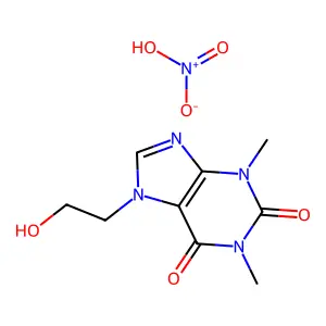 Theophylline, 7-(2-hydroxyethyl)-, nitrate, (ester) structure