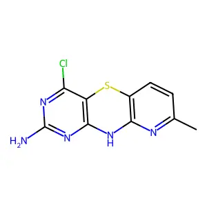 10H-Pyrido(3,2-b)pyrimido(4,2-e)(1,4)thiazin-2-amine, 4-chloro-8-methyl- structure