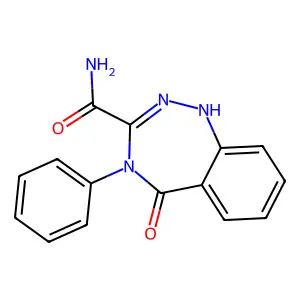 4,5-Dihydro-5-oxo-4-phenyl-1H-1,2,4-benzotriazepine-3-carboxamide structure
