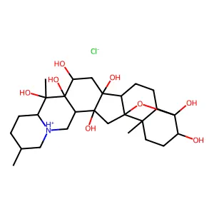 4,9-Epoxycevane-3,4,12,14,16,17,20-heptol--hydrogen chloride (1/1) structure