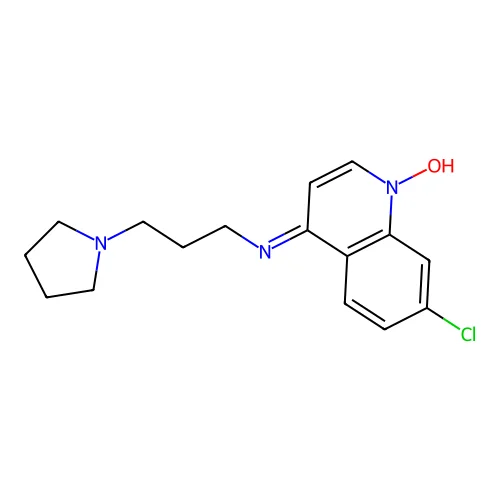 7-chloro-1-hydroxy-N-(3-pyrrolidin-1-ylpropyl)quinolin-4-imine structure