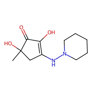 2-Cyclopenten-1-one, 2,5-dihydroxy-5-methyl-3-piperidinoamino- structure