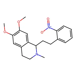 Isoquinoline, 1,2,3,4-tetrahydro-6,7-dimethoxy-2-methyl-1-(2-nitrophenethyl)- structure