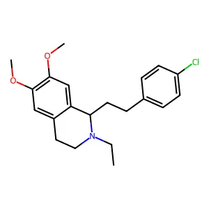 Isoquinoline, 1,2,3,4-tetrahydro-1-(4-chlorophenethyl)-6,7-dimethoxy-2-ethyl- structure