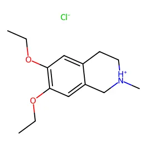 Isoquinoline, N-methyl-6,7-diethoxy-1,2,3,4-tetrahydro-, hydrochloride structure