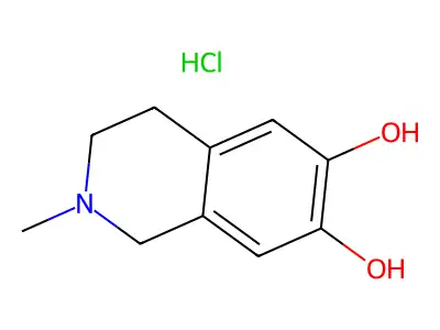 2-Methyl-1,2,3,4-tetrahydro-6,7-isoquinolinediol hydrochloride structure