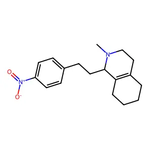 Isoquinoline, 1,2,3,4,5,6,7,8-octahydro-2-methyl-1-(4-nitrophenethyl)- structure