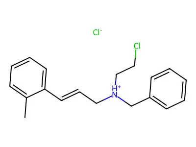 Benzyl-(2-chloroethyl)-[3-(2-methylphenyl)prop-2-enyl]azanium chloride structure