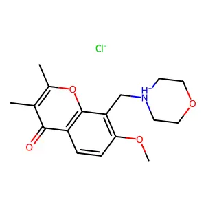 Chromone, 2,3-dimethyl-7-methoxy-8-(morpholinomethyl)-, hydrochloride structure