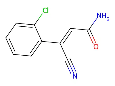 3-(2-Chlorophenyl)-3-cyanopropenamide structure