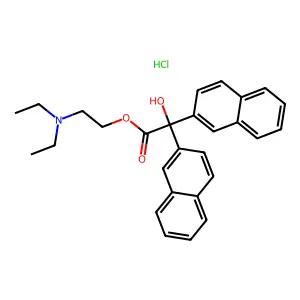 Glycolic acid, di-2-naphthyl-, 2-(diethylamino)ethyl ester, hydrochloride structure