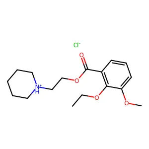 Benzoic acid, 2-ethoxy-3-methoxy-, 2-piperidinoethyl ester, hydrochloride structure