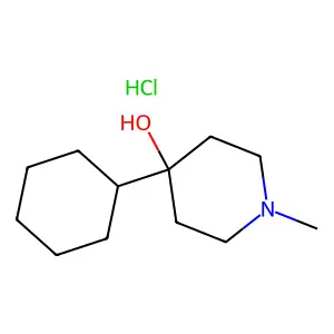 Piperidinol, 1-butyl-4-cyclohexyl-, hydrochloride structure