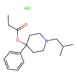 4-Piperidinol, 1-isobutyl-4-phenyl-, propionate, hydrochloride structure