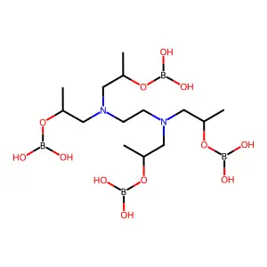 Ethylenediamine, N,N,N',N'-tetrakis(2-(dihydroxyboroxy)propyl)- structure
