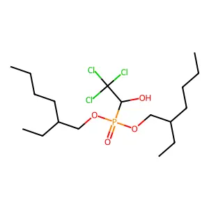 Ethanephosphonic acid, 2,2,2-trichloro-1-hydroxy-, bis(2-ethylhexyl) ester structure
