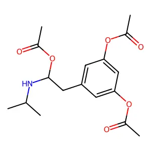 Phenethylamine, N-isopropyl-alpha,3,5-trihydroxy-, triacetate (ester) structure