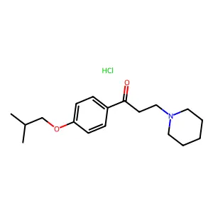 Propiophenone, 4'-isobutoxy-3-piperidino-, hydrochloride structure