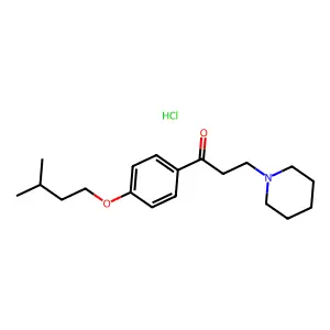 Propiophenone, 4'-isopentyloxy-3-piperidino-, hydrochloride structure