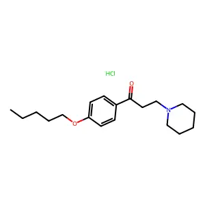 Propiophenone, 4'-pentyloxy-3-piperidino-, hydrochloride structure