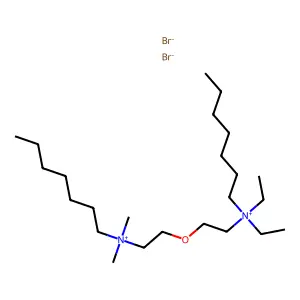 Ammonium, N,N-diethyl-N',N'-dimethyl-N,N'-oxydiethylenebis(heptyl-, dibromide structure