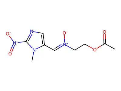 N-(2-Acetoxyethyl)-N-[(1-methyl-2-nitro-1H-imidazol-5-yl)methylene]amine oxide structure