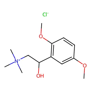 2-(2,5-Dimethoxyphenyl)-2-hydroxy-N,N,N-trimethylethan-1-aminium chloride structure