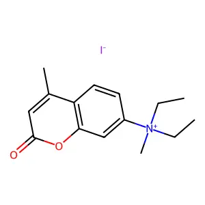Ammonium, diethylmethyl(4-methyl-2-oxo-2H,1-benzopyran-7-yl)-, iodide structure