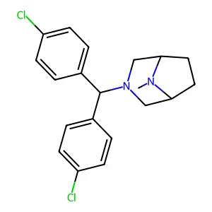 3,8-Diazabicyclo(3.2.1)octane, 3-(p,p'-dichlorodiphenyl)methyl-8-methyl- structure