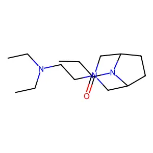 3,8-Diazabicyclo(3.2.1)octane, 3-(2-(diethylamino)ethyl)-8-propionyl- structure