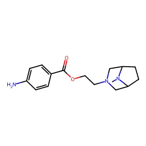 3,8-Diazabicyclo(3.2.1)octane-3-ethanol, 8-methyl-, p-aminobenzoate (ester) structure