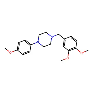 Piperazine, 1-(3,4-dimethoxybenzyl)-4-(4-methoxyphenyl)- structure