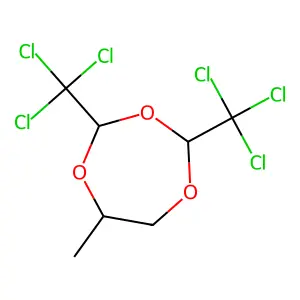 1,3,6-Trioxepane, 2,7-bis (trichloromethyl)-4-methyl- structure